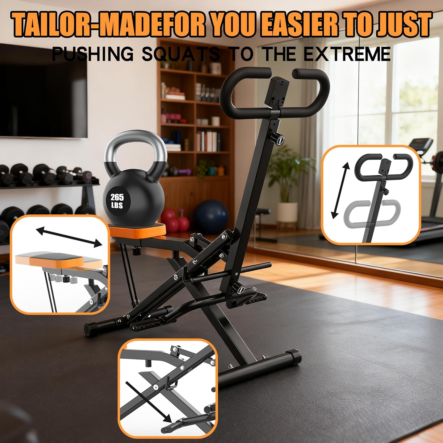Home Gym Hip Thrust Machine - Machine à Squat pour la Maison,