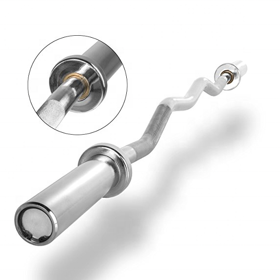 Barbell Curl Bar - Barre de musculation chromée droite et